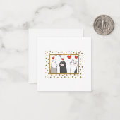 猫手話の「愛してる」 ノートカード (正面/裏面インサイチュ)