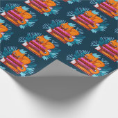 猫承認済み書籍ティール（緑がかった色） ラッピングペーパー (角)