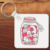 猫抗うつおもしろい猫好き キーホルダー (正面)