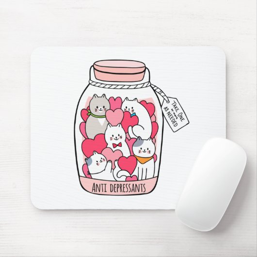 猫抗うつおもしろい猫好き マウスパッド (マウス)