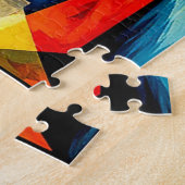 猫抽象芸術キュビ絵を描スト ジグソーパズル (側面)