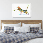 猫抽象芸術 キャンバスプリント (インサイチュ (寝室))