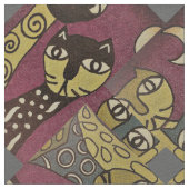 猫抽象芸術 ファブリック (クローズアップ)