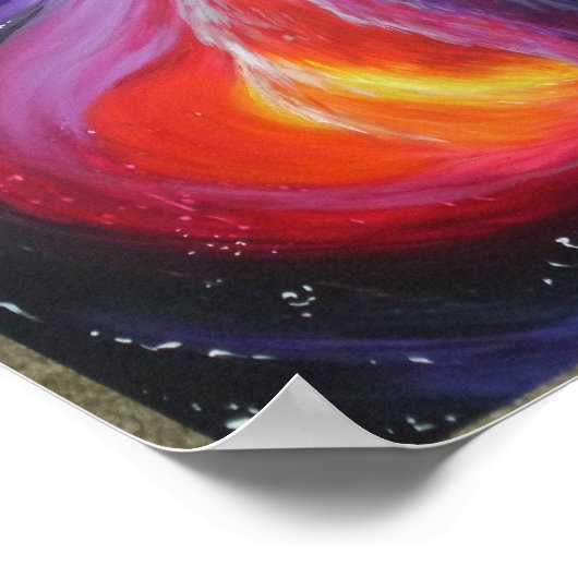 猫抽象芸術 ポスター (角)