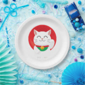 猫招き猫日本ラッキーキャットギフトおもしろいアイディア ペーパープレート (パーティー)