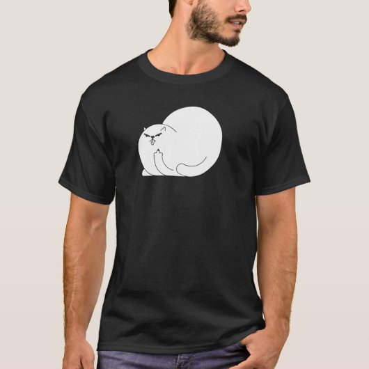 猫指猫がプルオーバーを飛ばす Tシャツ (正面)