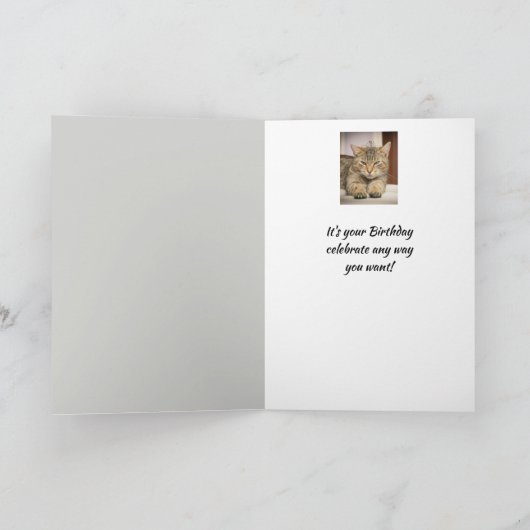 猫探し誕生日おもしろい動物 カード (内部)