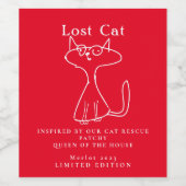 猫救助インスパイア赤酒カスタムワインラベル ワインラベル (シングルラベル)