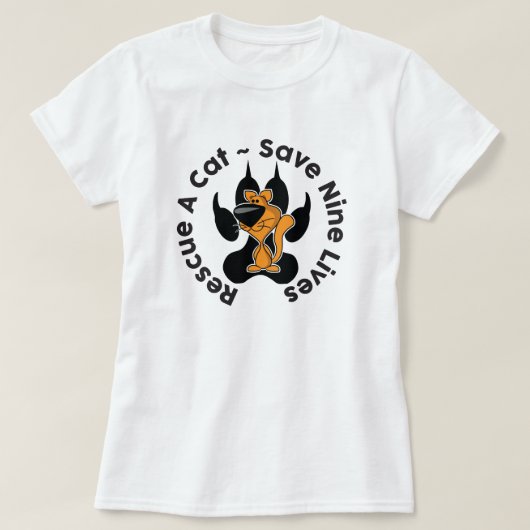 猫救助養子縁組Tシャツ Tシャツ (デザイン正面)
