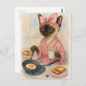 猫料理朝食パウィースティックおいしい! ポストカード (正面/裏面)