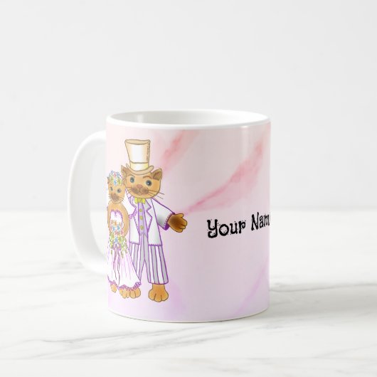 猫新郎新婦のマグカスタムグ コーヒーマグカップ (正面左)