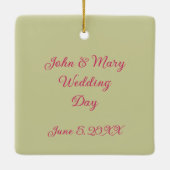 猫新郎新婦ウェディングデイオーナメント セラミックオーナメント (裏面)