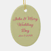 猫新郎新婦ウェディングデイオーナメント セラミックオーナメント (裏面)