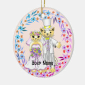 猫新郎新婦オーナメント セラミックオーナメント (左)