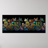 猫族の様式色による黒いフリーズポスター|過去記事 ポスター (正面)