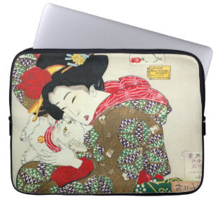 猫日本のとの女の子・月岡芳年 ラップトップスリーブ
