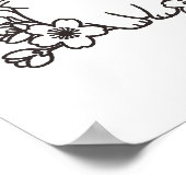 猫日本のと桜に猫スタンプを ポスター (角)