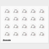 猫日本のと桜に猫スタンプを ラウンドシール (シート)