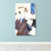 猫日本のを飼った歌川国芳 キャンバスプリント (インサイチュ (ウッドフロア))