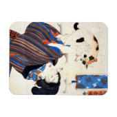 猫日本のを飼った歌川国芳 マグネット (横)