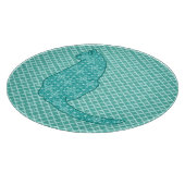 猫日本のターコイズプリント カッティングボード (角)