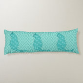 猫日本のターコイズプリント ボディピロー (裏面)