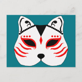 猫日本の仮面 ポストカード