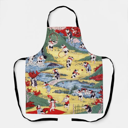 猫日本の国・歌川国利 エプロン (正面)