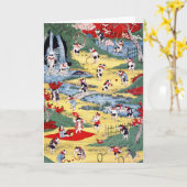 猫日本の国・歌川国利 カード (黄色い花)