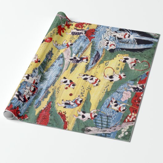 猫日本の国・歌川国利 ラッピングペーパー (アンロールド)