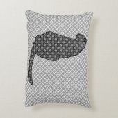 猫日本の白黒着物プリント アクセントクッション (裏面(縦))