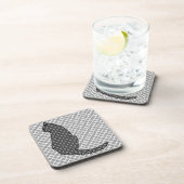 猫日本の白黒着物プリント コースター (右側)