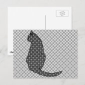 猫日本の白黒着物プリント ポストカード (正面/裏面)