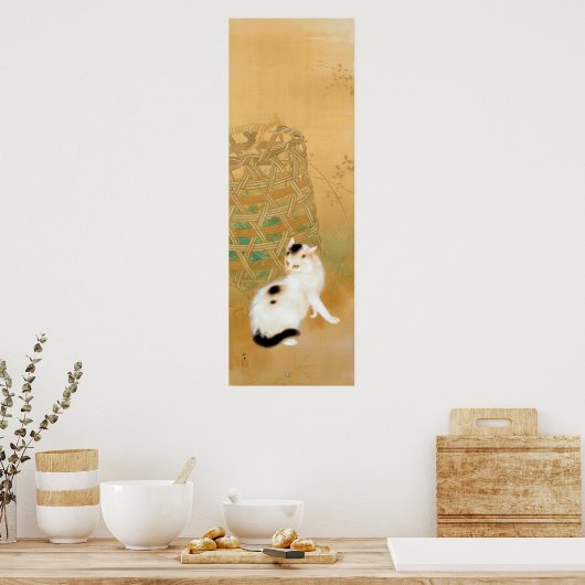 猫日本の竹内製法美術日本の展 ポスター (キッチン)