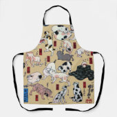 猫日本の、国芳、浮世絵 エプロン (正面)