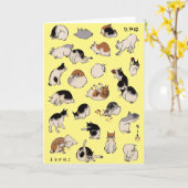 猫日本の、広重、浮世絵 カード (黄色い花)