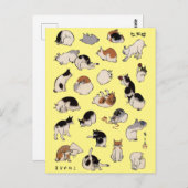 猫日本の、広重、浮世絵 ポストカード (正面/裏面)