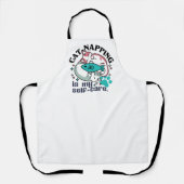 猫昼寝は私の自己主気に張:かわいい眠い猫 エプロン (正面)