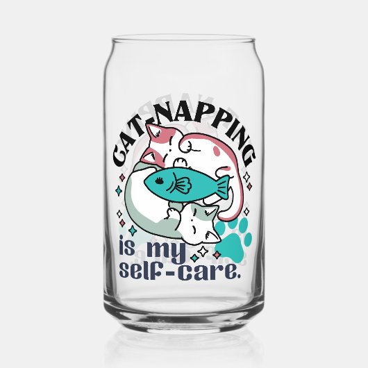 猫昼寝は私の自己主気に張：かわいい眠い猫 ガラス缶 (裏面)