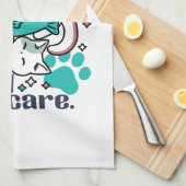 猫昼寝は私の自己主気に張：かわいい眠い猫 キッチンタオル (四つ折り)