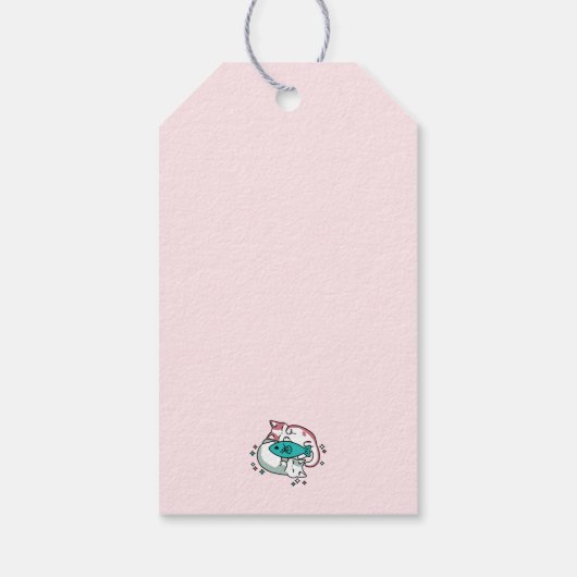 猫昼寝は私の自己主気に張：かわいい眠い猫 ギフトタグ (裏面)