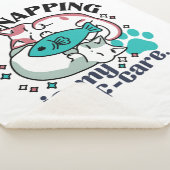 猫昼寝は私の自己主気に張:かわいい眠い猫 シェルパブランケット (3/4)