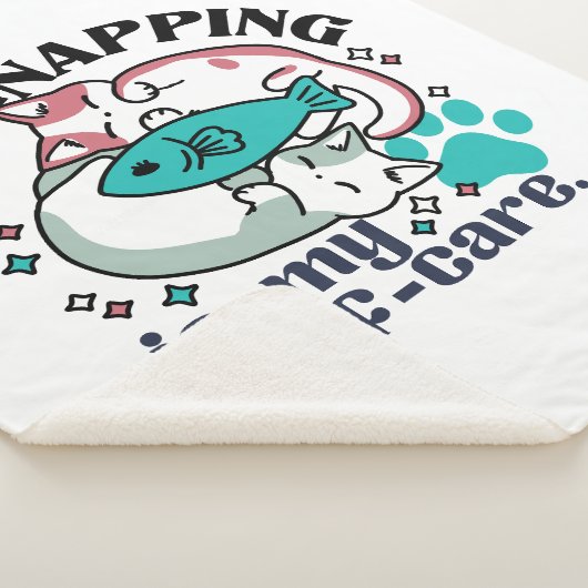 猫昼寝は私の自己主気に張：かわいい眠い猫 シェルパブランケット (3/4)