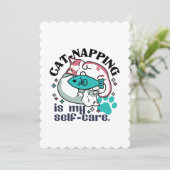 猫昼寝は私の自己主気に張:かわいい眠い猫 シーズンカード (スタンド正面)