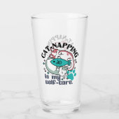 猫昼寝は私の自己主気に張:かわいい眠い猫 タンブラーグラス (裏面)