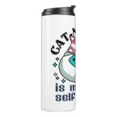 猫昼寝は私の自己主気に張:かわいい眠い猫 タンブラー (回転左)