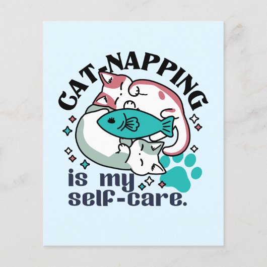 猫昼寝は私の自己主気に張：かわいい眠い猫 チラシ (裏面)