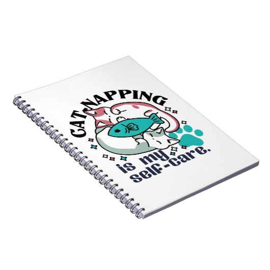 猫昼寝は私の自己主気に張:かわいい眠い猫 ノートブック (右側)