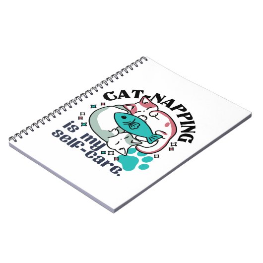 猫昼寝は私の自己主気に張:かわいい眠い猫 ノートブック (左側)