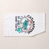 猫昼寝は私の自己主気に張:かわいい眠い猫 バスタオルセット (ハンドタオル)